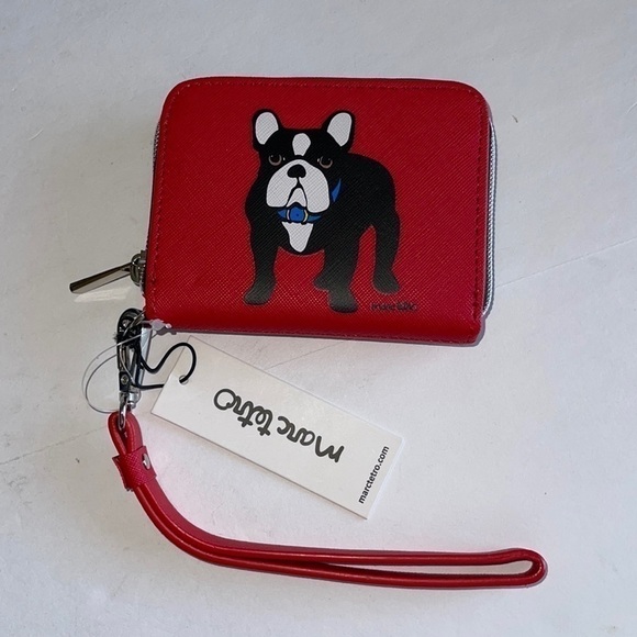 NWT Marc Tetro Red Boston Terrier Small Wristlet Wallet - Picture 1 of 5